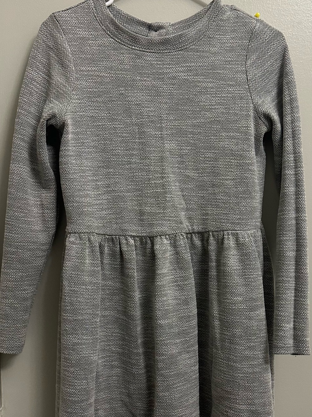LOFT Heather Gray Long-Sleeve Knit Fit-and-Flare Dress